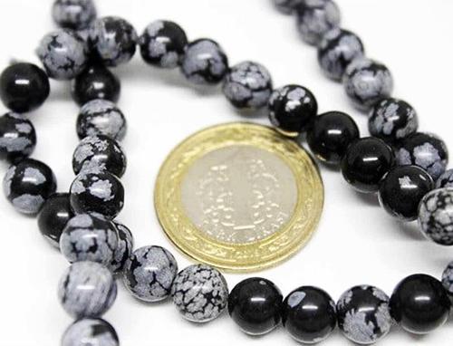 Kar Tanesi Obsidyen Taşı 8mm/5 Adet