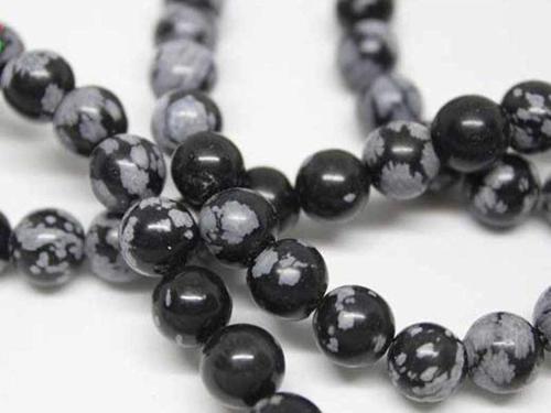 Kar Tanesi Obsidyen Taşı Dizi 8mm