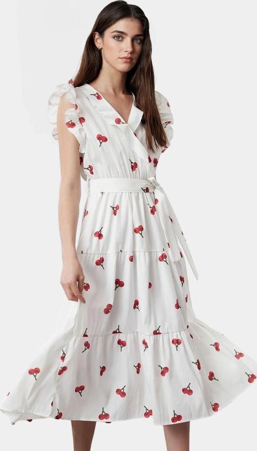 Yazlık Çiçek Desenli Midi Elbise Pamuklu Terrycotton Kumaş Rahat Günlük Stil Şık Görünüm