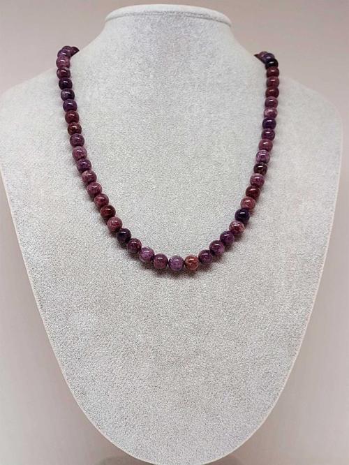 Lepidolit Taşı Kolye 8mm (Sabit Klipsli)
