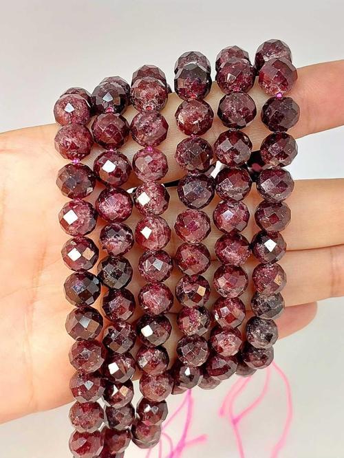 Lal (Granat) (Garnet) Taşı Faset Kesim Dizi 8mm