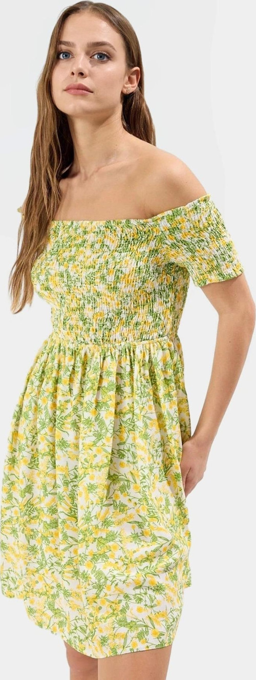 Yazlık Çok Çiçekli Mini Elbise Viskoz Rahat Günlük Stil Konforlu Kesim Ve Şık