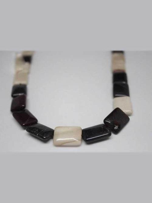 Mokait Jasper Taşı Dikdörtgen Şekilli YARIM Dizi (18 cm Uzunluğundadır)