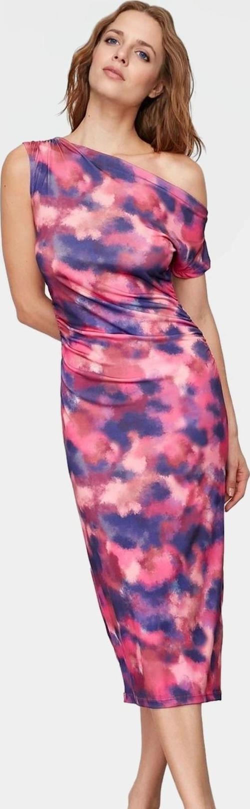 Çok Baskılı Midi Boy Bodycon Elbise Yazlık Örme Kumaş Özel Tasarım Özenle Seçilmiş