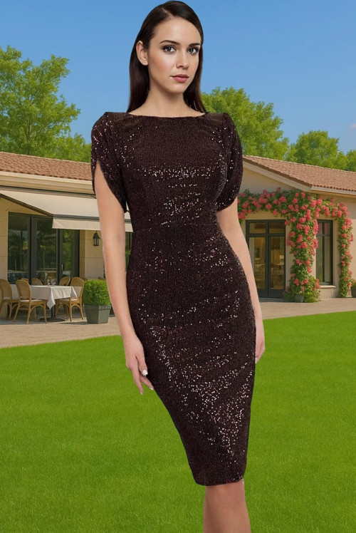 Parıltılı Örme Abiye Elbise Bodycon Kalıp Polyester Karışımlı Yazlık Uzun Ömürlü Seçkin Malzeme