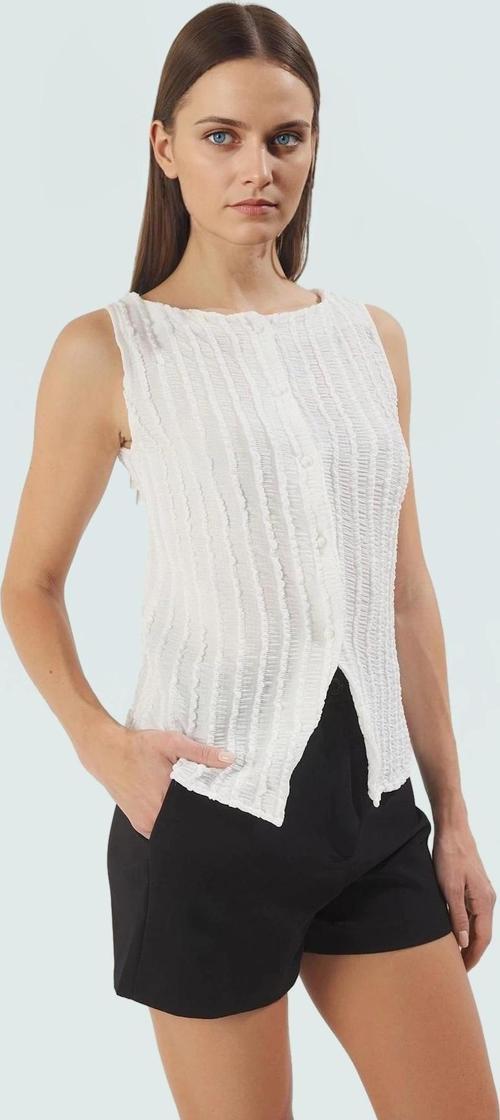 Kadın Gofre Örme Bluz Fitted Kalıp Kayık Yaka Günlük Stil Profesyonel Görünüm Şık