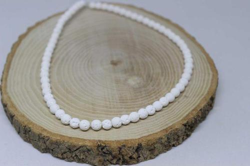 Lav Taşı Beyaz Renkli Dizi 6mm