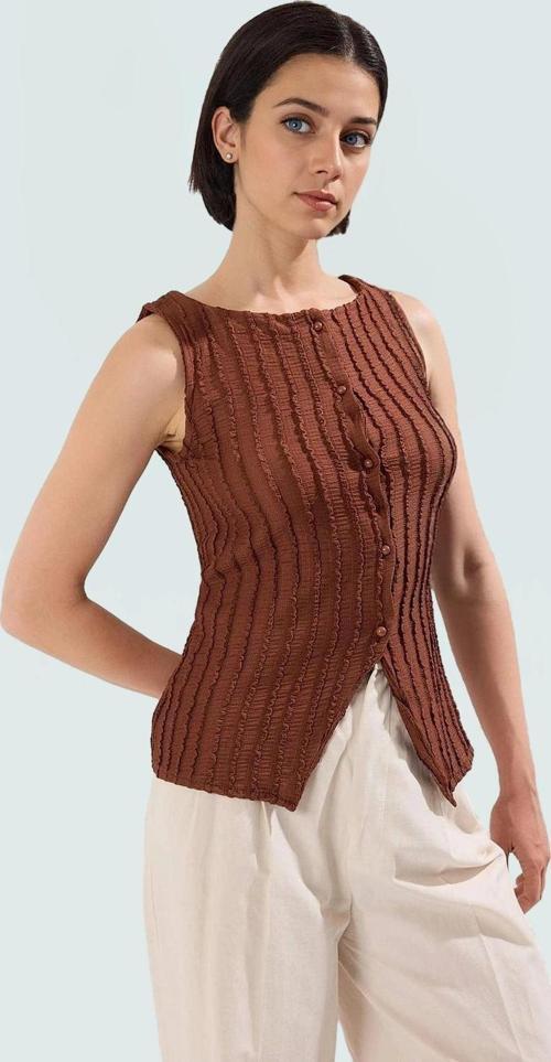 Kadın Gofre Örme Bluz Fitted Kalıp Kayık Yaka Günlük Stil Profesyonel Görünüm Şık