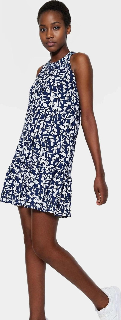 Yazlık Çiçek Desenli Mini Elbise Polyester Kaşkorse Kumaş Rahat Günlük Stil Kullanım İçin