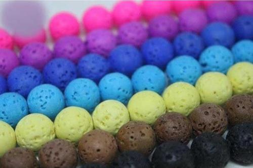 Lav Taşı Fosforlu Pembe Renkli YARIM Dizi 10mm (18cm uzunluğundadır)