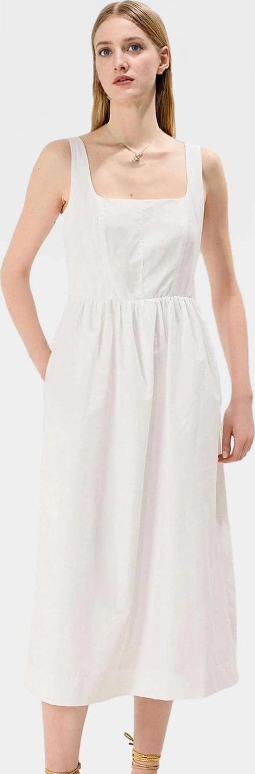 Yazlık Midi Boy Kolsuz Poplin Elbise Rahat Günlük Stil Kaliteli İşçilik Şık Görünüm