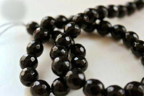 Onix (Oniks) Taşı Faset Kesim YARIM Dizi 10mm (18cm uzunluğundadır)