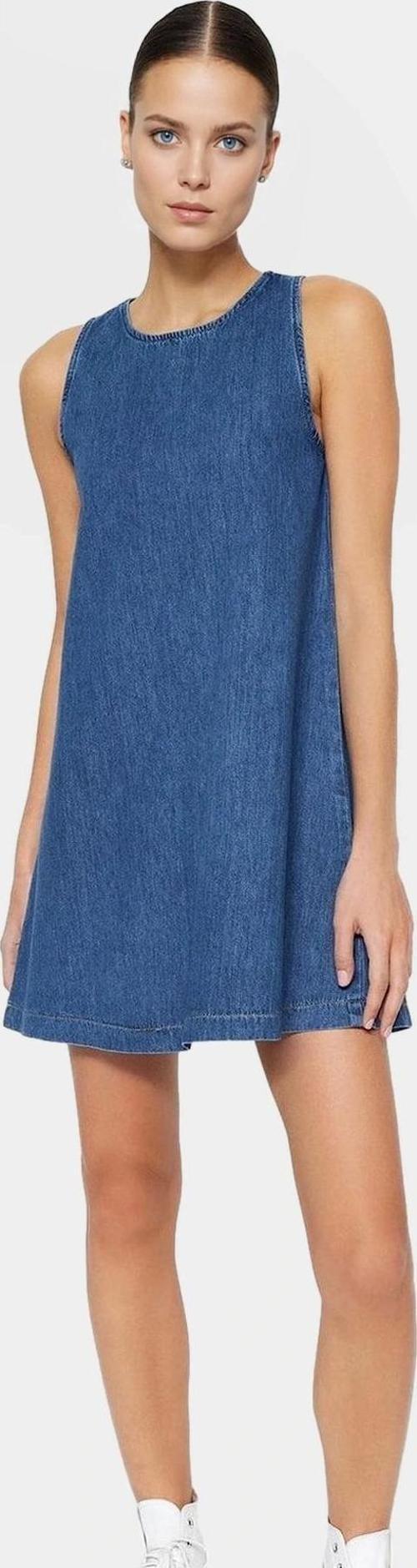 Mini Denim Elbise Shift Kalıp Pamuk Günlük Stil Modern Özenle Seçilmiş Premium Kalite