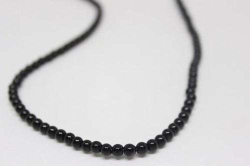 Onix (oniks) Taşı Parlak Yarım Dizi 4mm (18cm Uzunluğundadır)