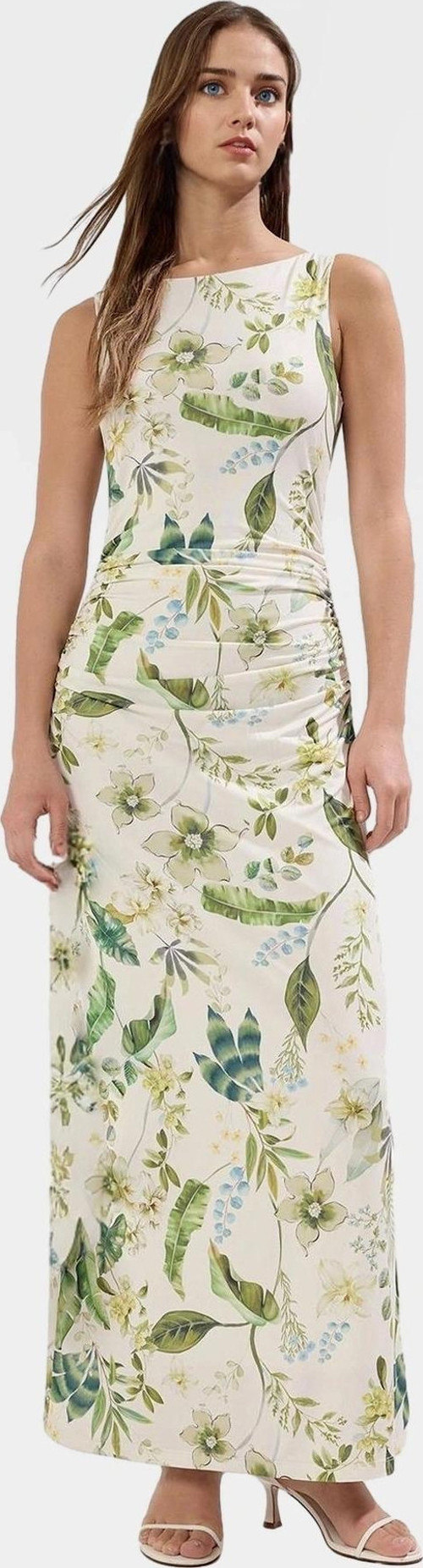 Yazlık Çiçekli Bodycon Elbise Maxi Uzunluk Örme Kumaş Premium Kalite Profesyonel Görünüm Uzun Ömürlü