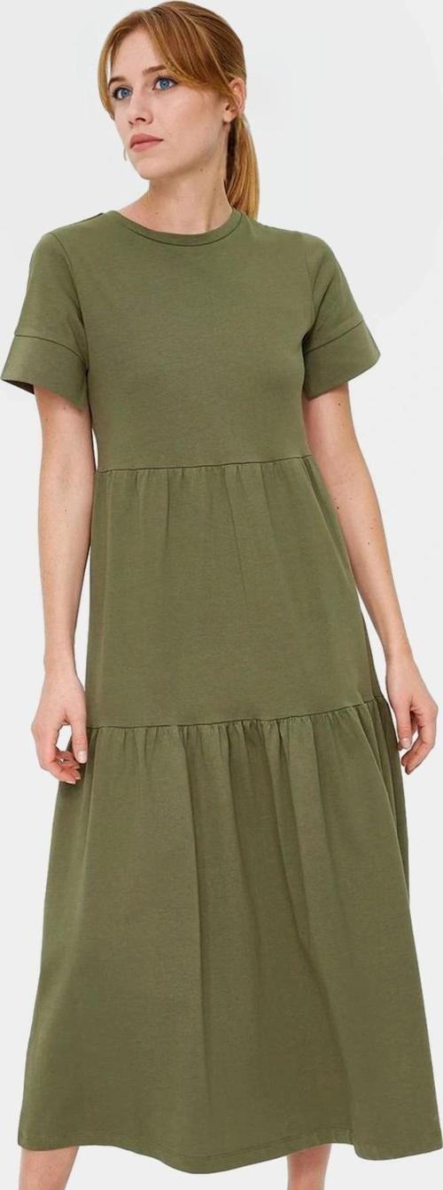 Kadın Bisiklet Yaka Örme Maxi Elbise Rahat Yazlık Günlük Stil Kullanım Modern