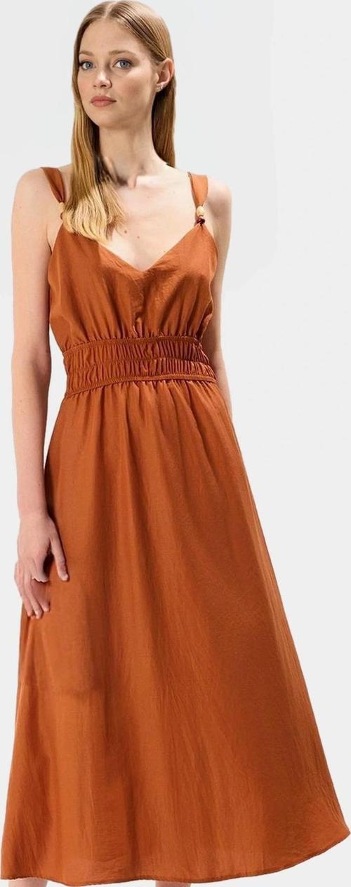 Maxi Elbise Dokuma Aerobin Kumaş Belden Açılan Etek Aksesuar Detaylı Rahat Ve Şık Özenle Seçilmiş