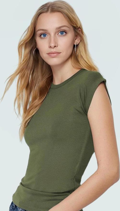 Kadın Viskoz Ribana Fitted Bluz Günlük Yazlık Rahat Kesim Özel Tasarım Seçkin Malzeme