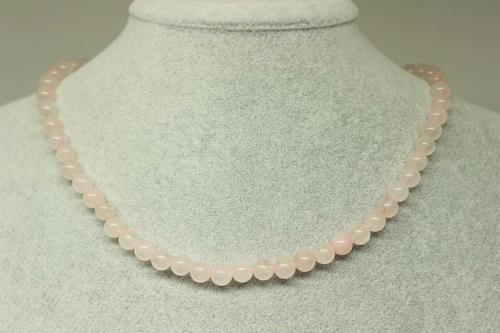 Pembe Kuvars Taşı Kolye 6mm (klipsli)