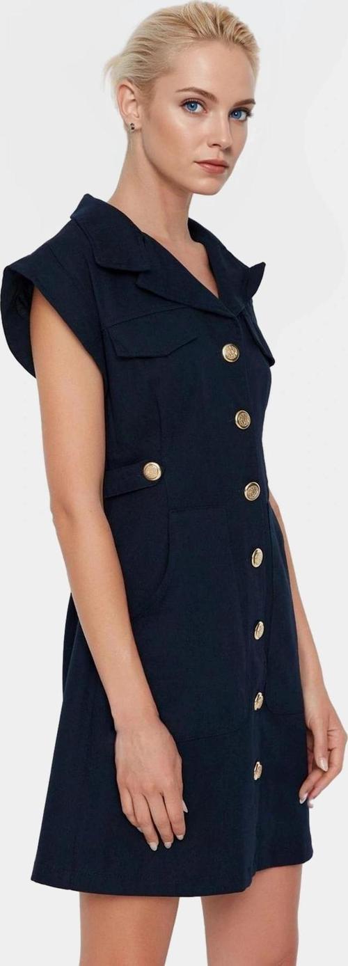 Gabardin Mini Elbise Kisa Kol Ay Pamuk Yazlık Günlük Özel Tasarım