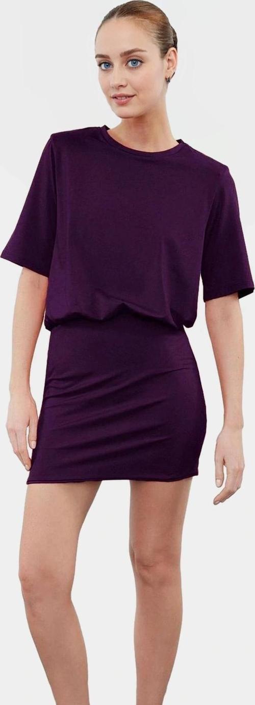 Düz Örme Pamuklu Mini Elbise Rahat Günlük Stil Dayanıklı Malzeme Seçkin