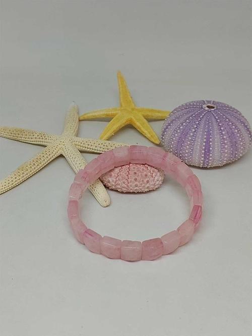 Pembe Kuvars Taşı Rolex Model Unisex Bileklik