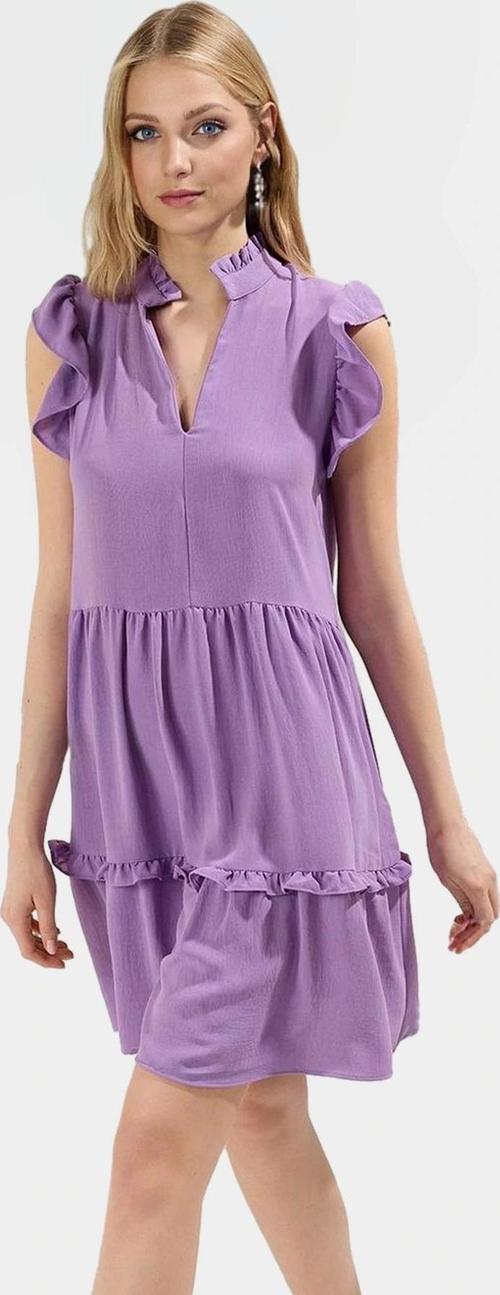 Yazlık Mini Elbise Düz Desenli Aerobin Dokuma Polyester Hafif Günlük Rahat Kullanım Seçkin Malzeme