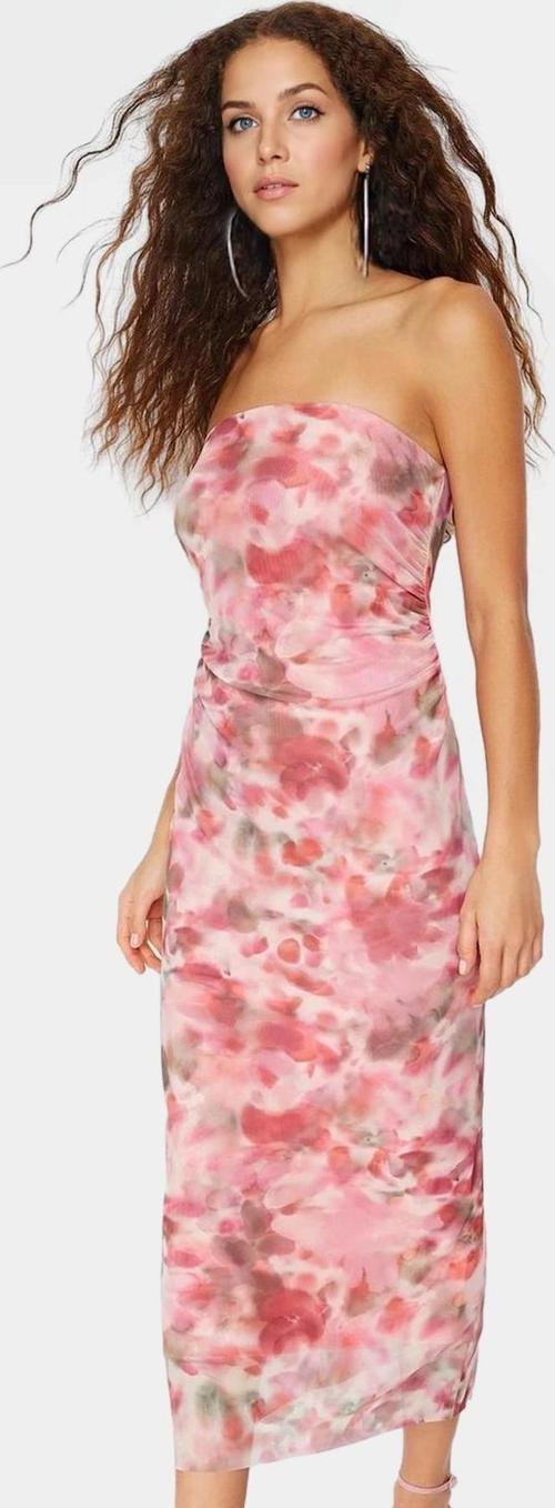 Maxi Elbise Çiçekli Desenli Esnek Örme Kumaş Günlük Stil Özel Tasarım Modern Rahat Ve Şık