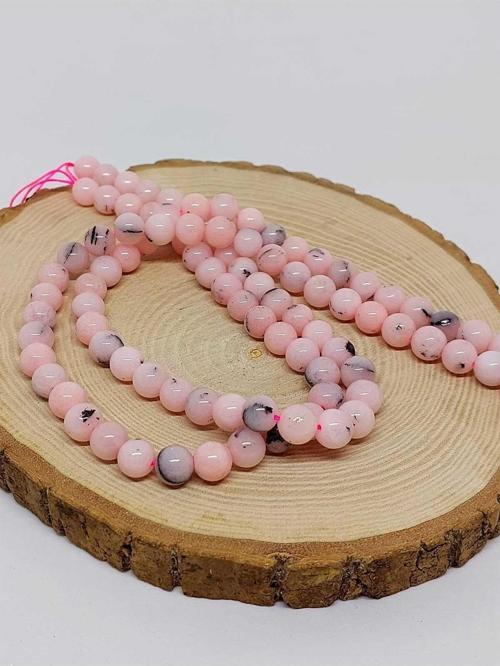 Pembe Siyah Alacalı Opal Taşı Dizi 8mm