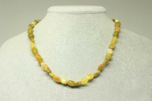 Sarı & Yeşil Opal Taşı Doğal Parçalar Kolye (klipsli) (25427)