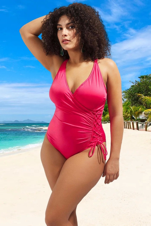 Konforlu Rahat Kesim Büyük Beden Mayo Plus Size Su Sporları İçin Plaj Ve Havuz