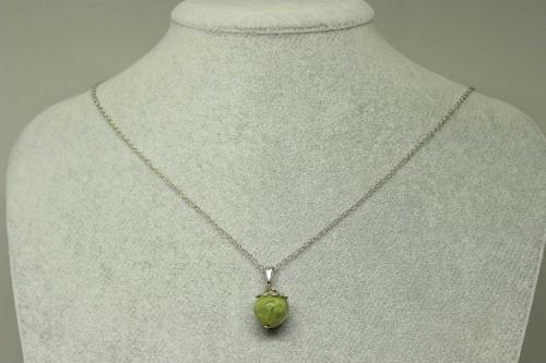 Peridot (zebercet) Taşı Kolye Ucu Zincirli