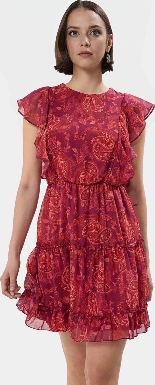 Çiçekli Desenli Mini Şifon Elbise Rahat Yazlık Günlük Kıyafet Mükemmel Uyum Zarifane Tasarım