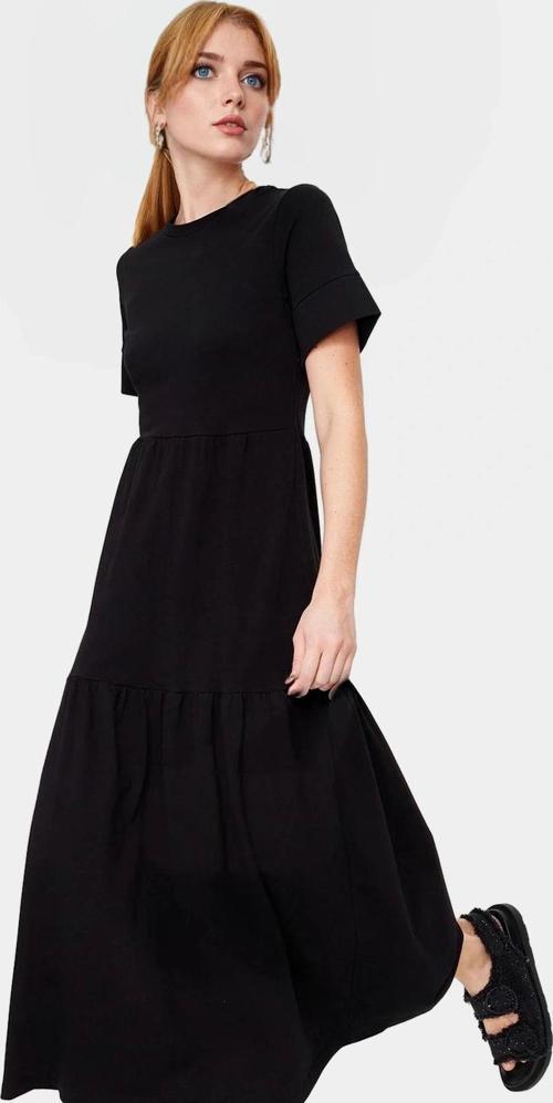 Kadın Bisiklet Yaka Örme Maxi Elbise Rahat Yazlık Günlük Stil Kullanım Modern