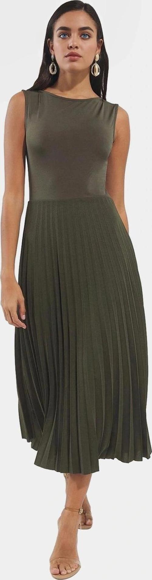 Pileli Midi Elbise Şık Gece Elbisesi Polyester Elastan Kumaş Dayanıklı Malzeme Özel Tasarım