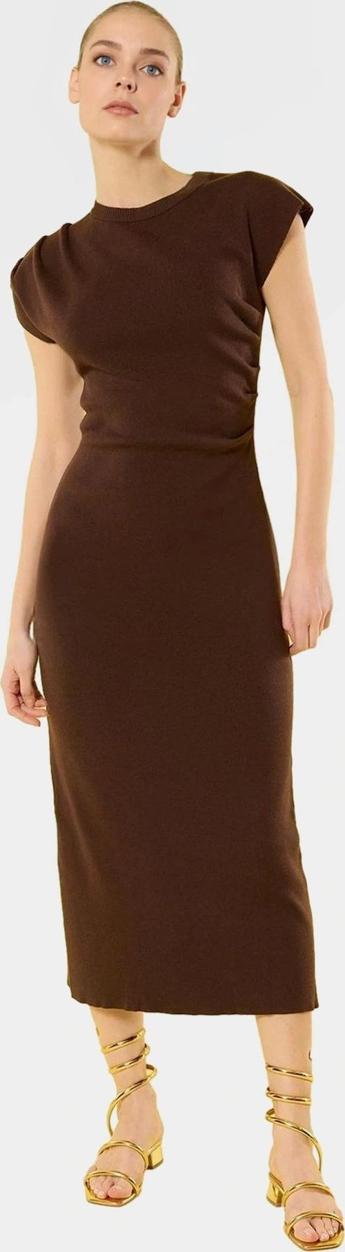 Şık Midi Triko Elbise Bodycon Kalıp Günlük Kullanım Görünüm İçin