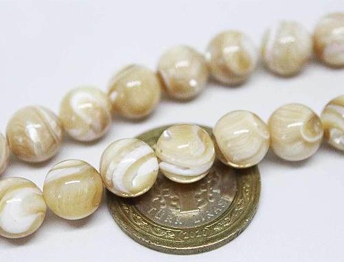 Sedef Taşı Dizi 10mm (karamel)