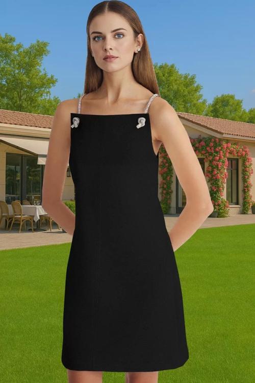 A Kesim Mini Abiye Elbise Dokuma Kumaş Taş Detaylı Mezuniyet Uzun Ömürlü Rahat Kullanım