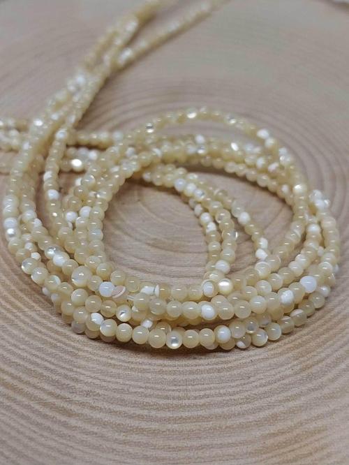 Sedef Taşı Karamel YARIM Dizi 2mm (17cm uzunluğundadır)