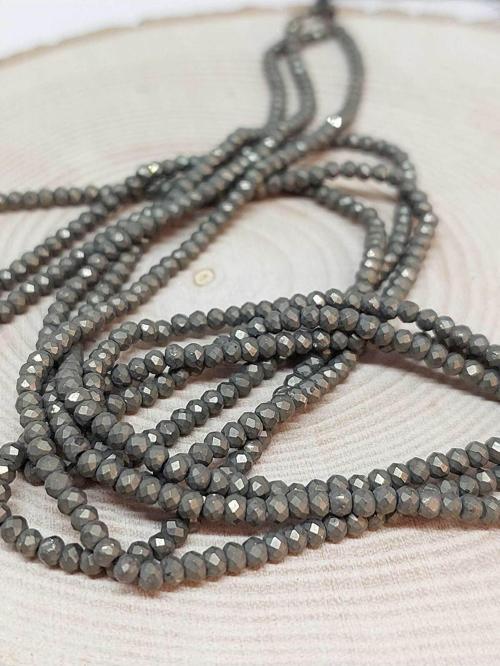 Pirit Taşı Rondela Faset Kesim YARIM Dizi 2.5*2mm (17cm uzunluğundadır)