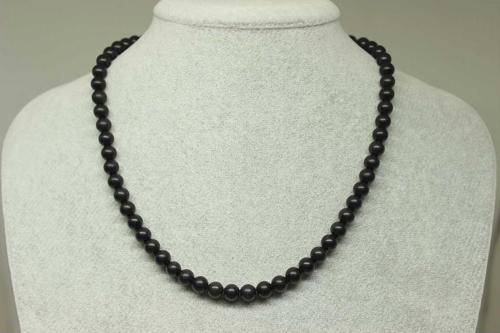 Shungite (şungit) Taşı Kolye 6mm (klipsli)