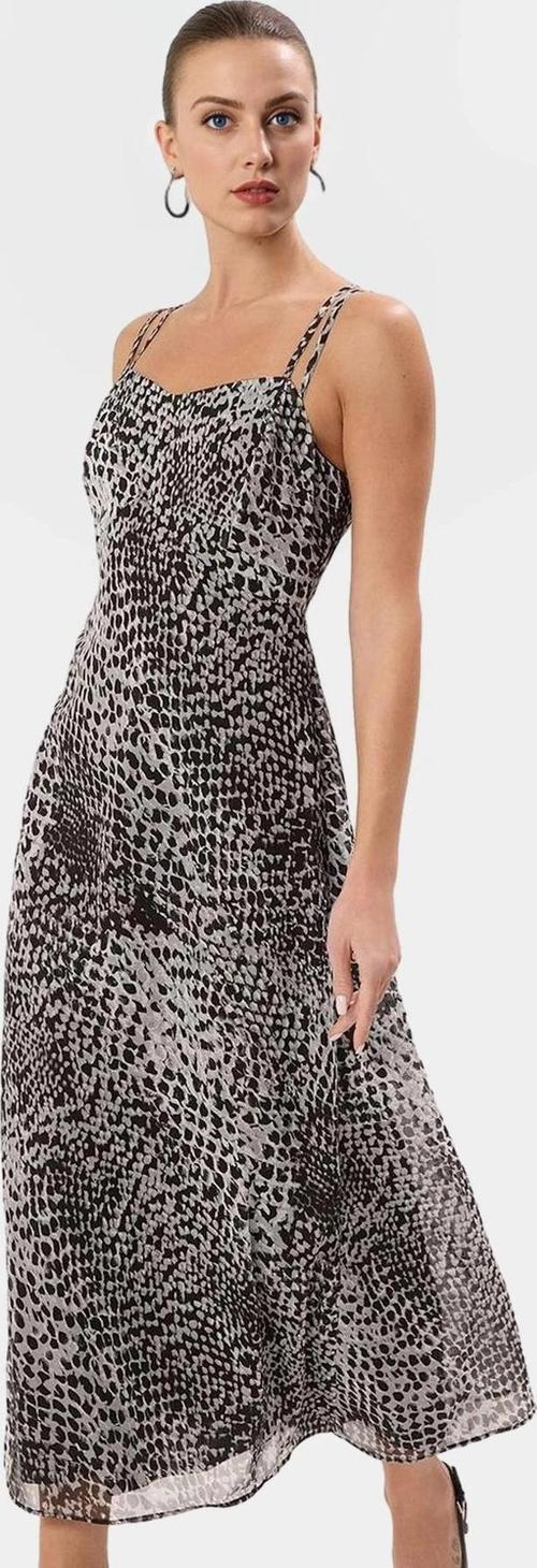 Yazlık Çok Desenli A Kesim Maxi Elbise Şifon Dokuma Yüksek Kalite Trend Tasarım