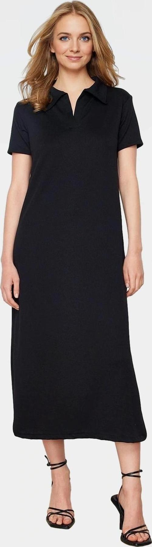 Kadın Midi Boy Örme Elbise Polo Yaka Günlük Şık Tasarım Rahat Kullanım Dayanıklı Malzeme