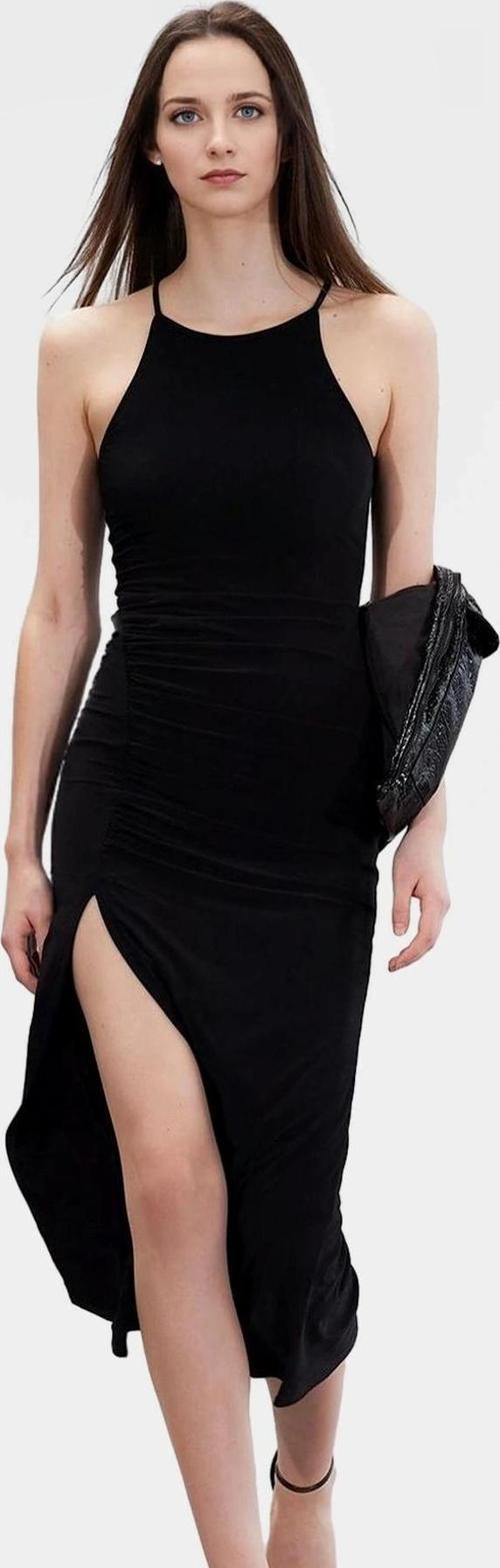 Şık Halter Yaka Maxi Elbise 96% Polyester Esnek Kumaş Gündüz Ve Gece Seçkin Malzeme Özenle Seçilmiş