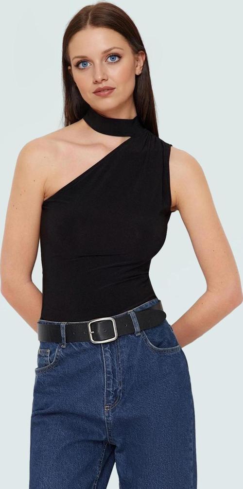 Tek Omuzlu Örme Bluz Choker Yaka Günlük Şık Tarz Özel Tasarım Rahat Ve