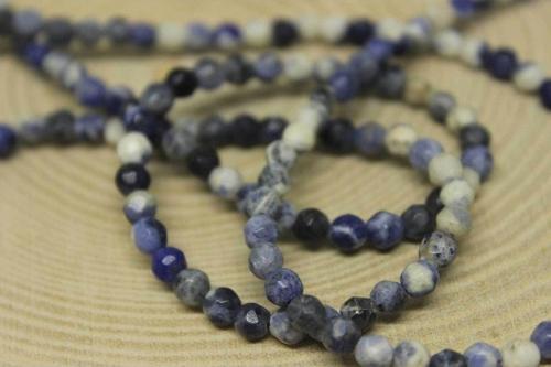Sodalit Taşı Faset Kesim Yarım Dizi 4mm 18cm