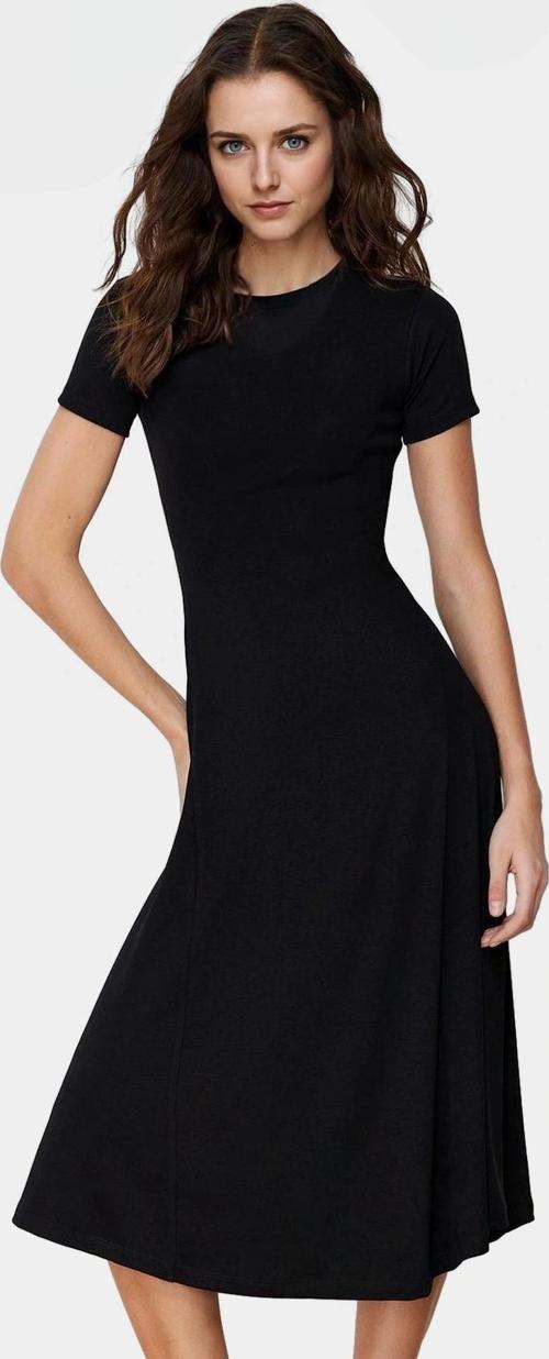 Kadın Midi Boy Viskoz Karışımlı Örme Elbise Günlük Kullanım İçin Bisiklet Yaka