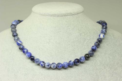 Sodalit Taşı Royal Kolye 8mm (klipsli)