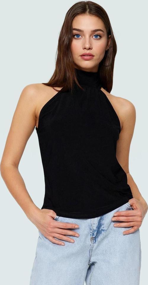 Kadın Halter Yaka Örme Bluz Rahat Günlük Stil Kaliteli İşçilik Özenle Seçilmiş