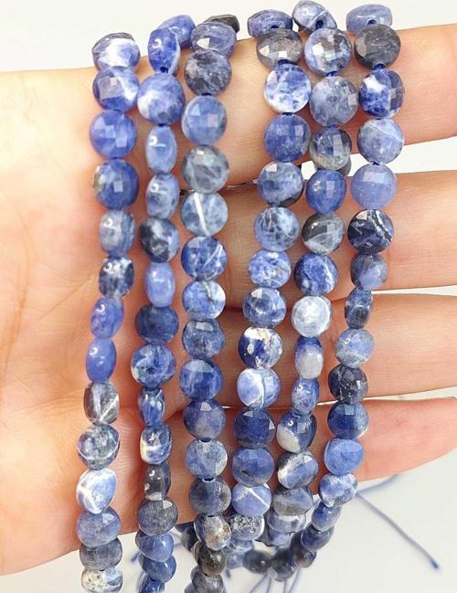 Sodalit Taşı YASSI Faset Kesim Dizi 6x4mm